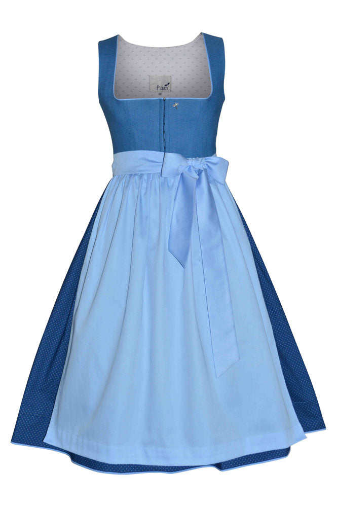 Dirndl "Ida" kobaltblau mit Baumwollschürze