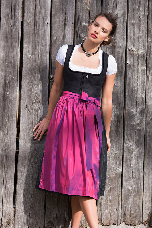 Dirndl "Annalena" aus edlem Leinen/Seidenbrokat